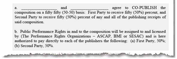music co- publishing agreement template