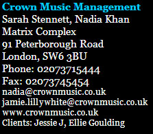 Jessie J manager contact information